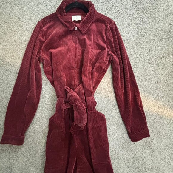 Sezane Bethany Burgundy Jumpsuit - Picture 1 of 5